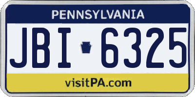 PA license plate JBI6325