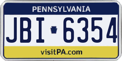 PA license plate JBI6354