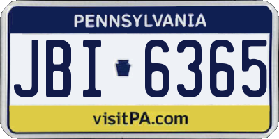 PA license plate JBI6365
