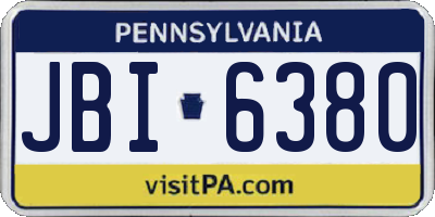 PA license plate JBI6380