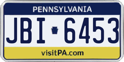 PA license plate JBI6453