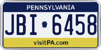 PA license plate JBI6458