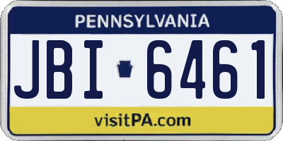 PA license plate JBI6461