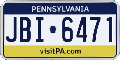 PA license plate JBI6471