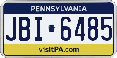 PA license plate JBI6485