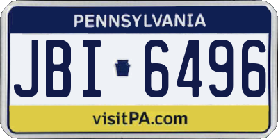 PA license plate JBI6496