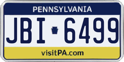 PA license plate JBI6499