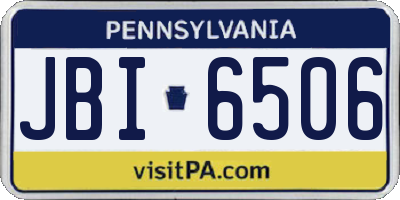 PA license plate JBI6506