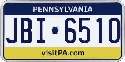 PA license plate JBI6510