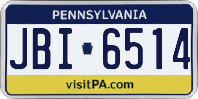 PA license plate JBI6514