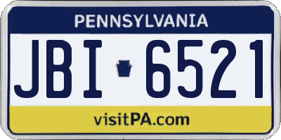 PA license plate JBI6521