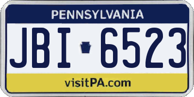 PA license plate JBI6523