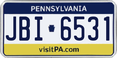 PA license plate JBI6531
