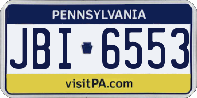 PA license plate JBI6553
