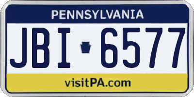 PA license plate JBI6577