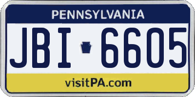 PA license plate JBI6605