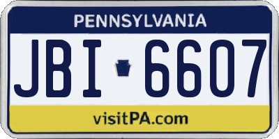 PA license plate JBI6607