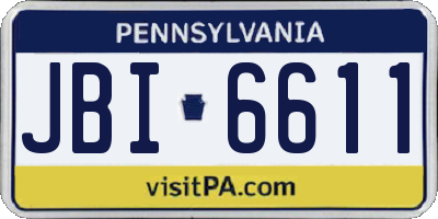 PA license plate JBI6611