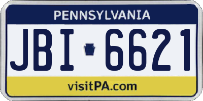 PA license plate JBI6621