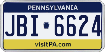 PA license plate JBI6624