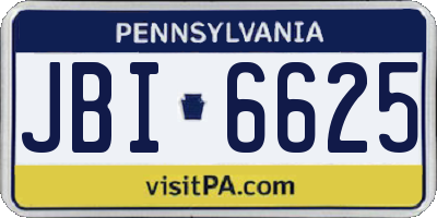 PA license plate JBI6625