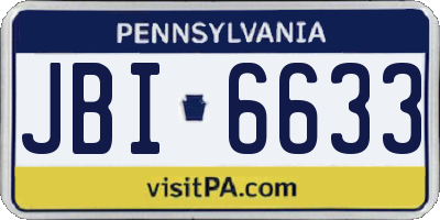 PA license plate JBI6633