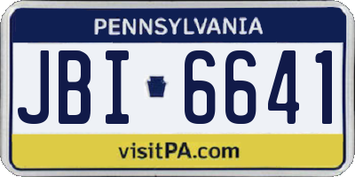 PA license plate JBI6641