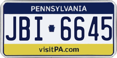 PA license plate JBI6645