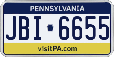 PA license plate JBI6655