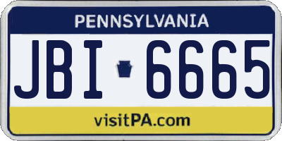 PA license plate JBI6665