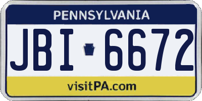 PA license plate JBI6672