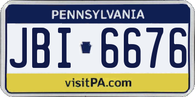PA license plate JBI6676