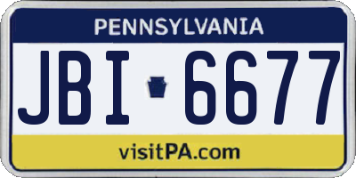 PA license plate JBI6677
