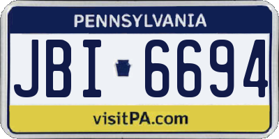 PA license plate JBI6694