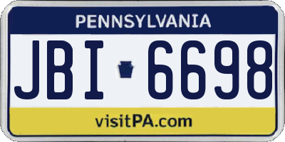 PA license plate JBI6698