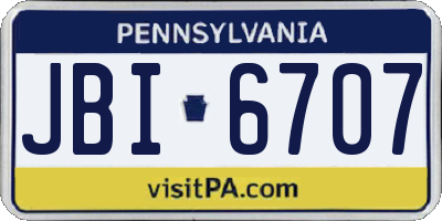 PA license plate JBI6707