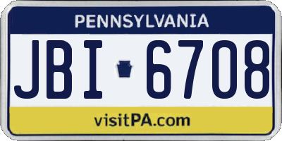 PA license plate JBI6708