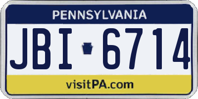 PA license plate JBI6714