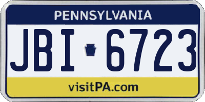 PA license plate JBI6723