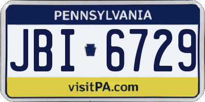 PA license plate JBI6729