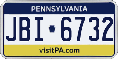 PA license plate JBI6732