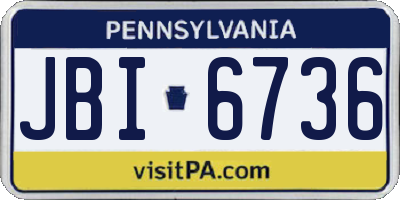 PA license plate JBI6736
