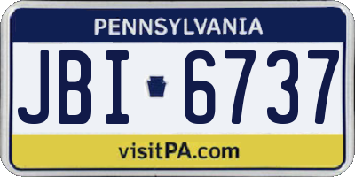 PA license plate JBI6737