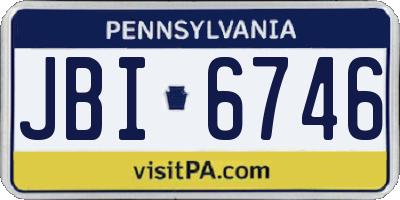 PA license plate JBI6746