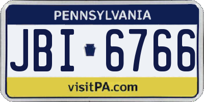 PA license plate JBI6766