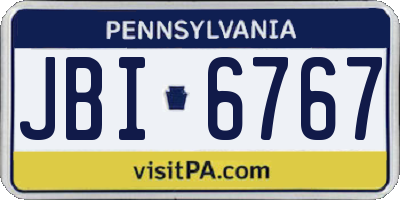 PA license plate JBI6767