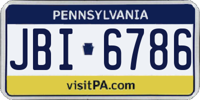 PA license plate JBI6786