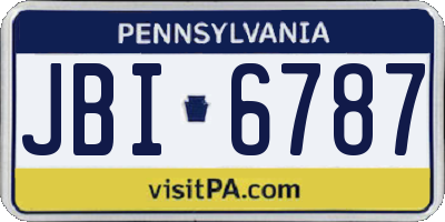 PA license plate JBI6787