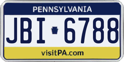 PA license plate JBI6788