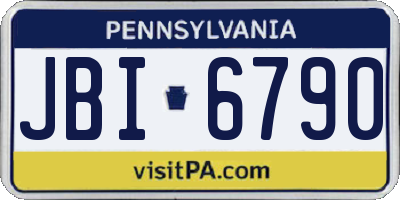 PA license plate JBI6790